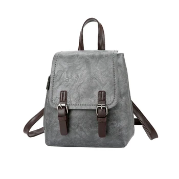 

2020 Retro Women Backpack Korean Matte Oil Leather Shoulder Slung Female Backpack Women Wild Travel Mini Backpack