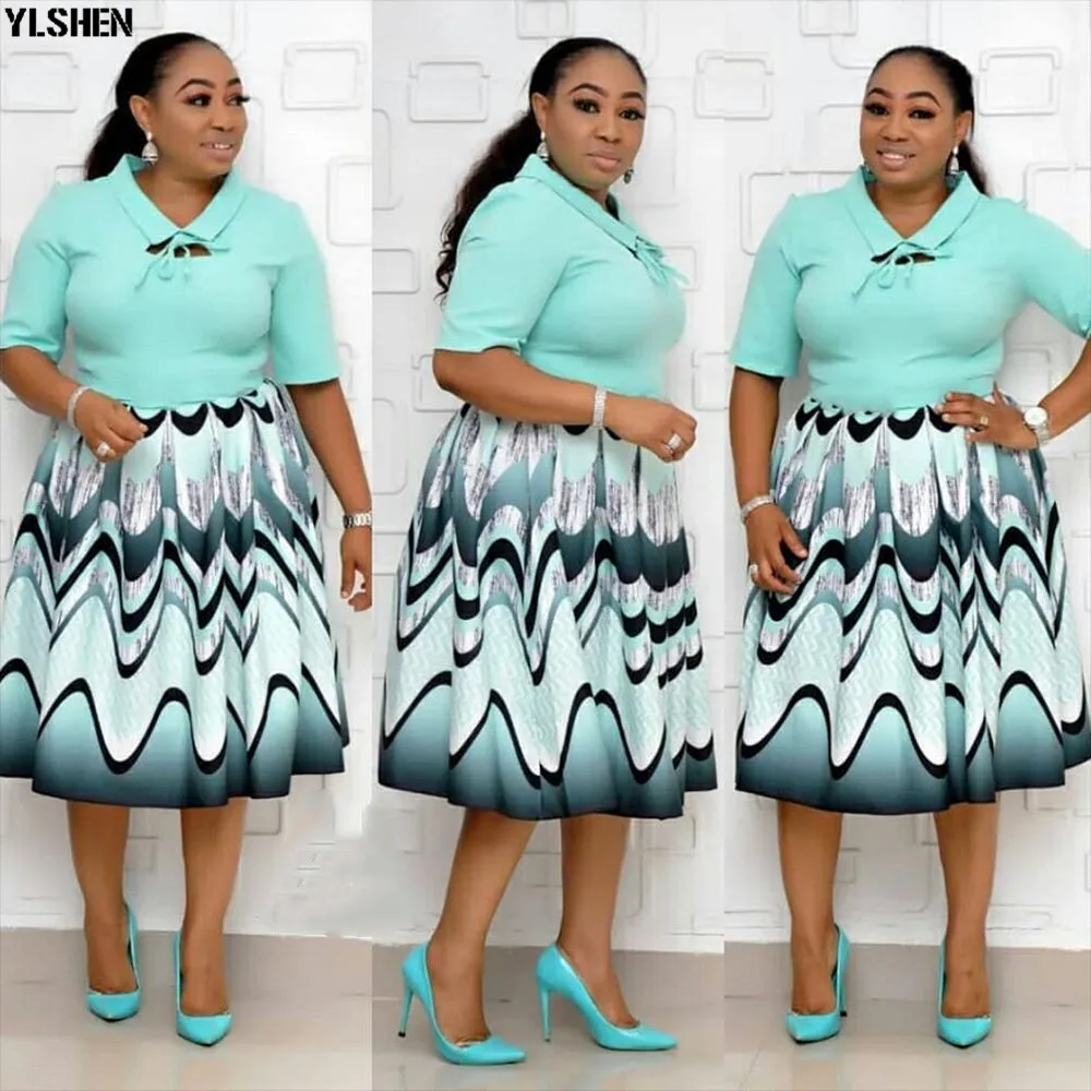 Print African Dresses for Women Vetement Femme 2019 Long Sleeve Dress African Clothes Ladies High Quality Dashiki Ankara Dresses 03