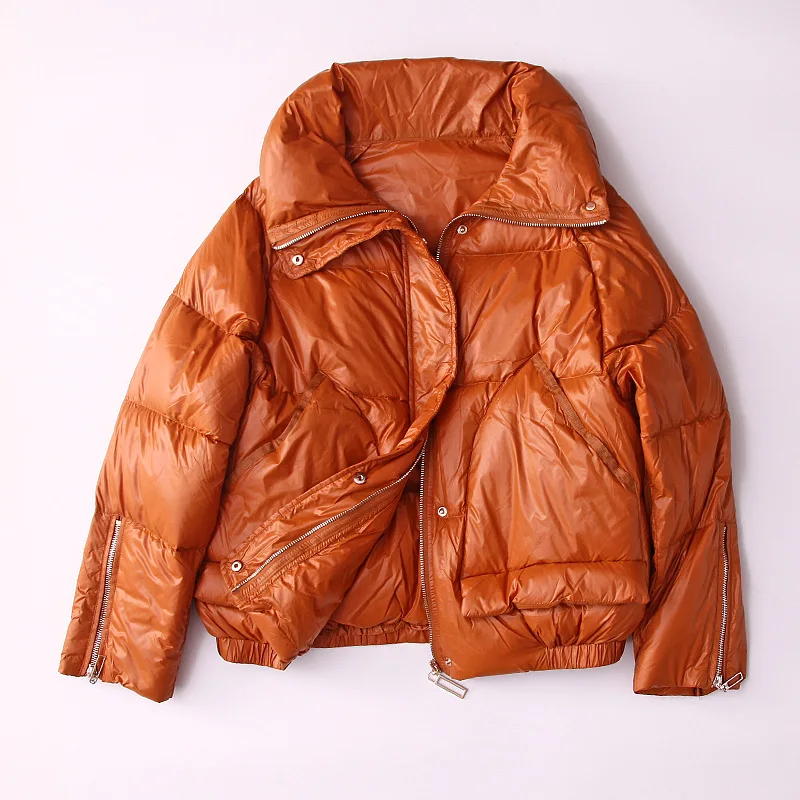 Fluffy And Full~ 19 Years Winter Four Colors Loose-Fit Slimming Long Sleeve Stand Collar down Jacket Casual down Coat Women's