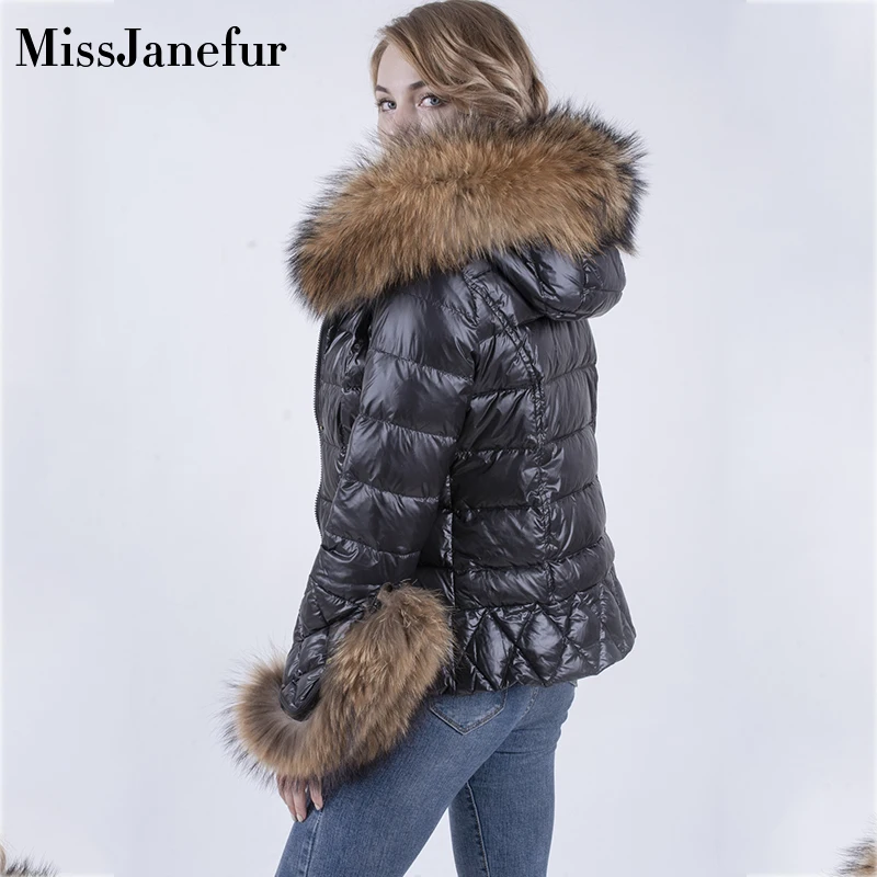 Real Fur Coat Natural Fox Fur Collar 2019 Winter Jacket Women Loose Short Down Coat White Duck Down Jacket Thick Warm Down Parka