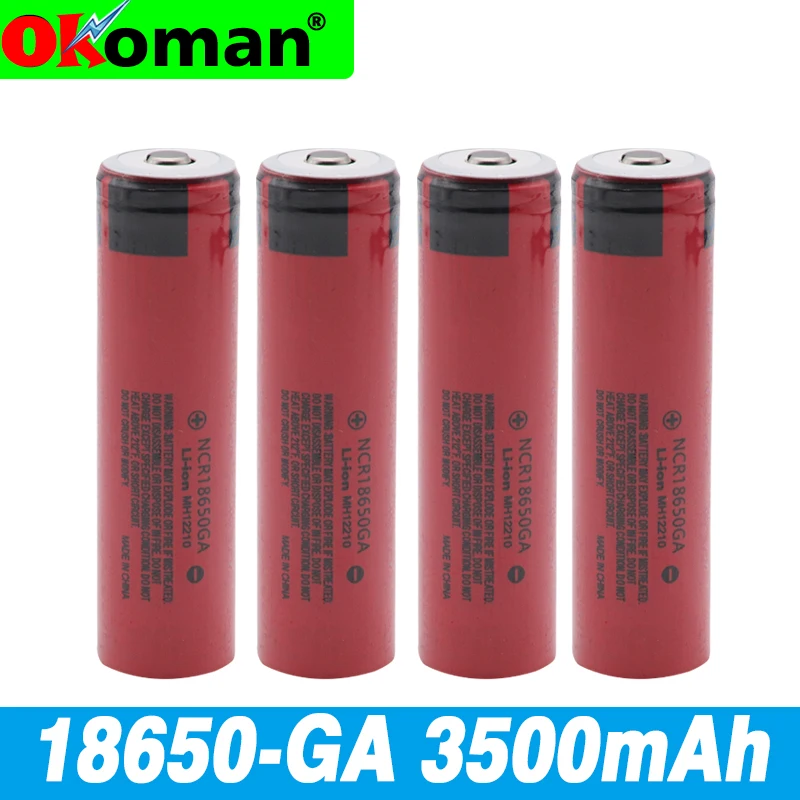 18650 GA 3,7 v 3500 мА/ч, 18650 Литий Перезаряжаемые Батарея для батарейки для карманного фонаря для цифрового фотоаппарата Panasonic