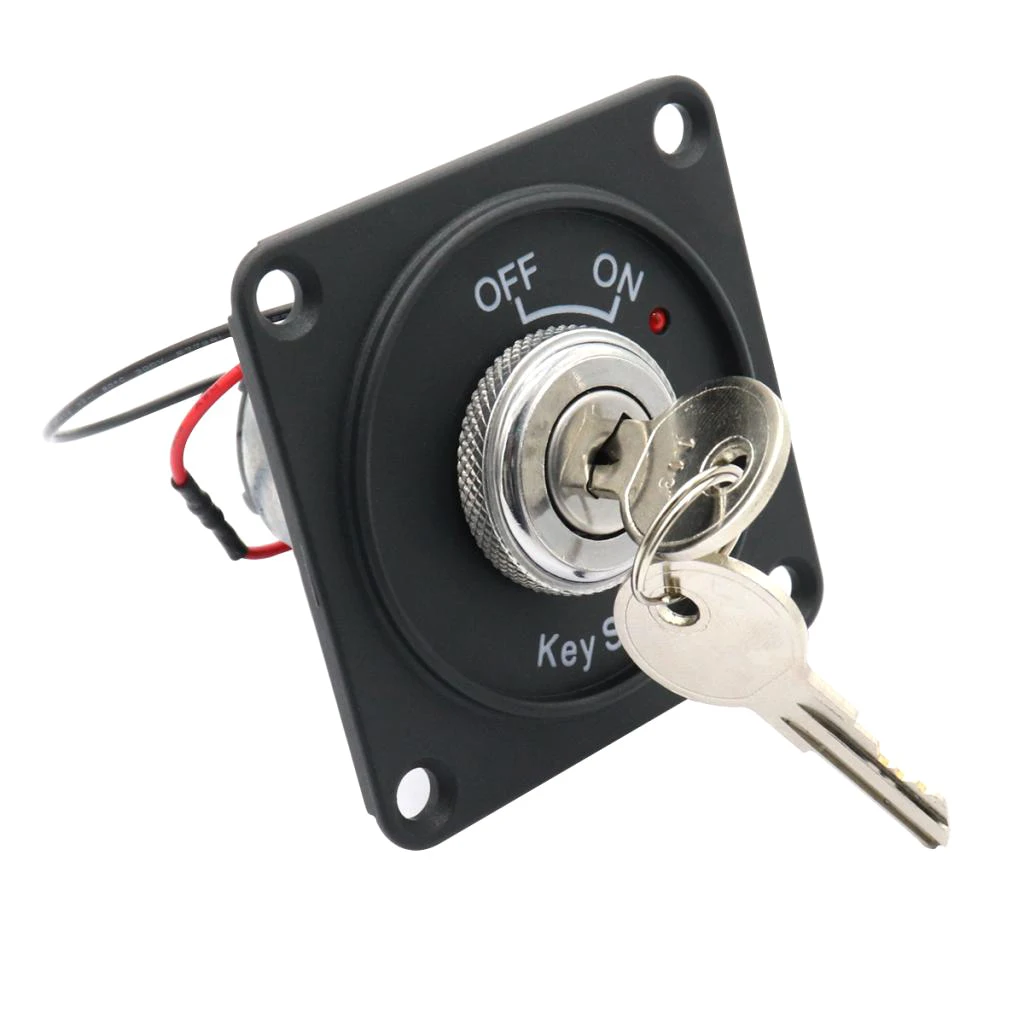Auto Key Ignition Switch Panel with 2 Keys, Red LED indicator (2-Position)