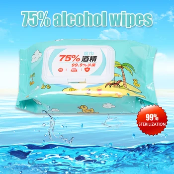 

60 Sheets/Pack Alcohol Wipes Sanitary Wipes 75% Alcohol Wet Pads Cleaning Tissue Hand Surface Clean Personal Protection Supplies