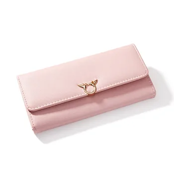 

Women Wallet Faux Leather Metal Buckle Wallets Holder Clutch Card Coin Package Lady Purse PU Trifold