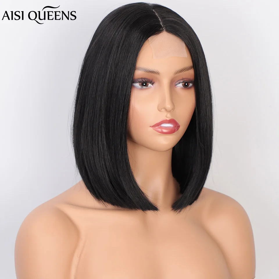 AISI Queen синтетические парики для женщин черные короткие прямые Термостойкие