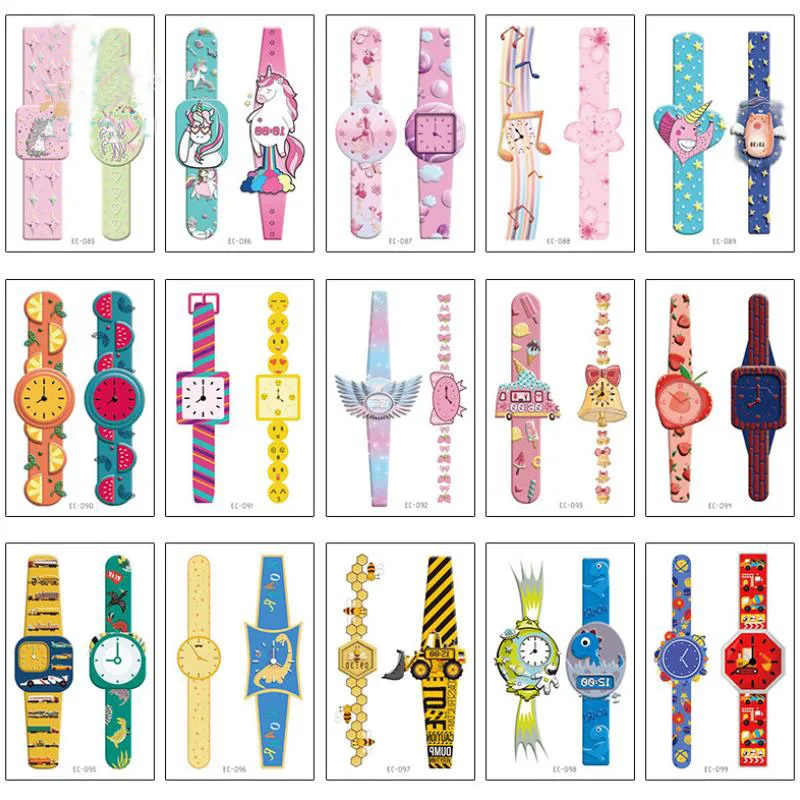 

10Sheets cute Wrist Watch style Temporary Tattoo Sticker Carton Fake Tattoo Flash Tatto Waterproof Body Art Children Party Decor