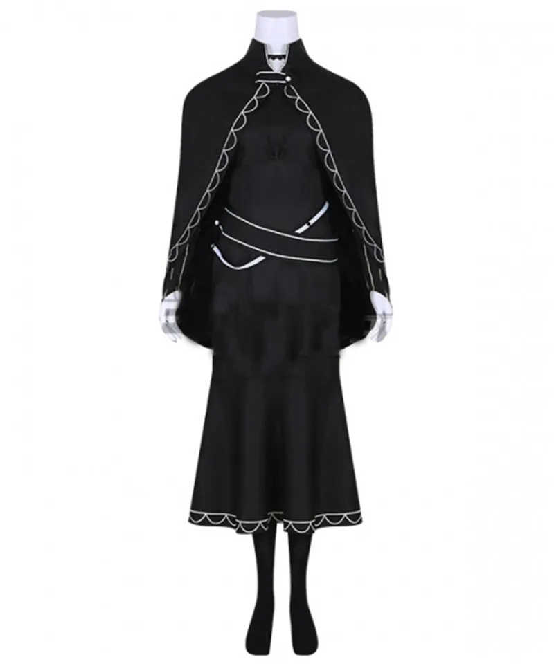 

Re:Zero Re: Life In A Different World From Zero Witch of Greed Echidna Cosplay Costume Adult Black Cape Dress Suit L321