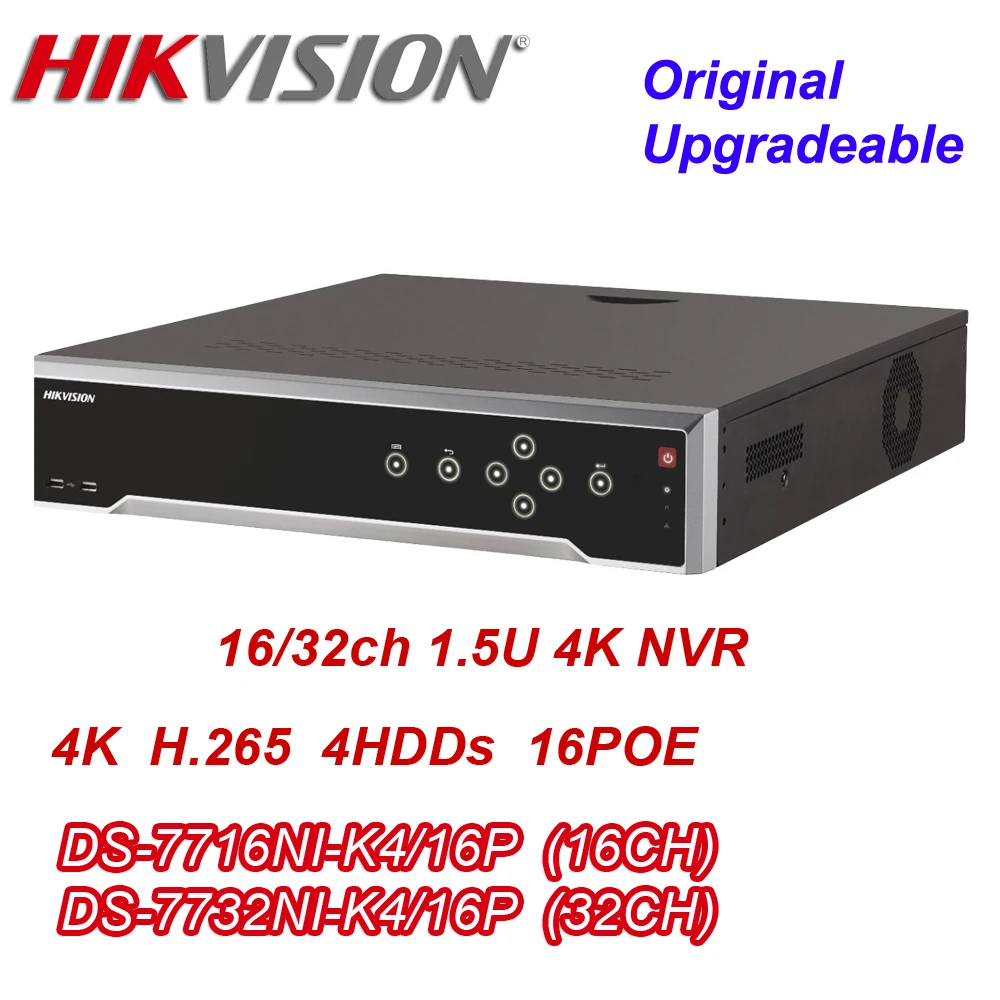 Hikvision DS-7716NI-K4/16P 16/32CH с POE Порты 4K H.265 4 SATA NVR DS-7732NI-K4/16P сети видео Регистраторы CCTV