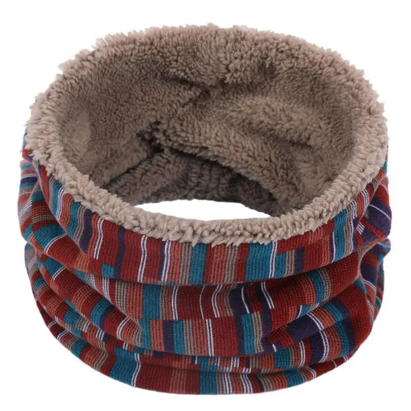 Зимние двухслойные вязаные шарфы унисекс, ветронепроницаемый теплый шарф с принтом, супер мягкие шарфы с петлей