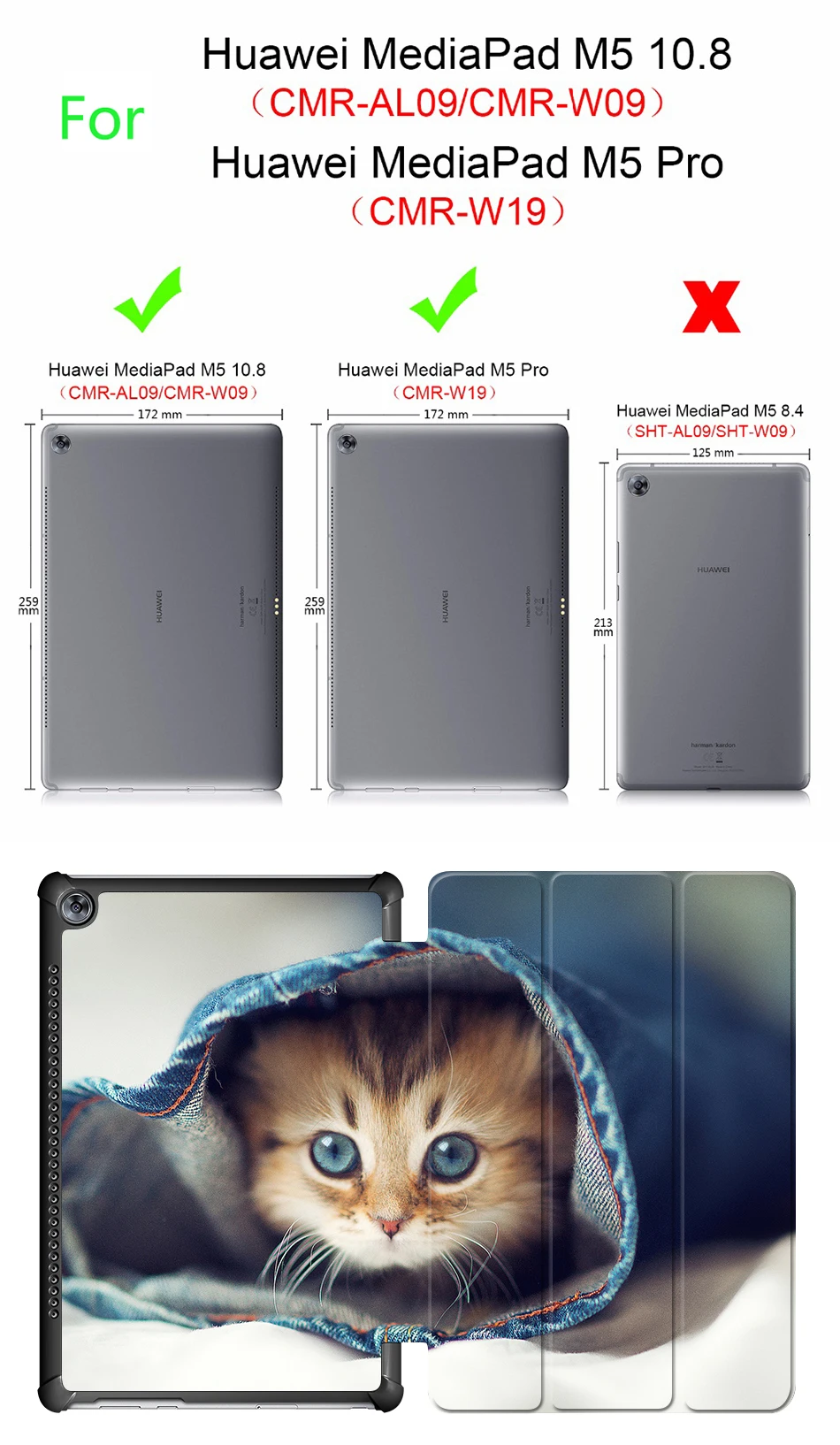 MTT чехол с милым животным для huawei MediaPad M5 10,8/M5 Pro 10,8 дюймов, чехол из искусственной кожи с откидной подставкой, умный чехол для планшета, чехол CRM-AL09