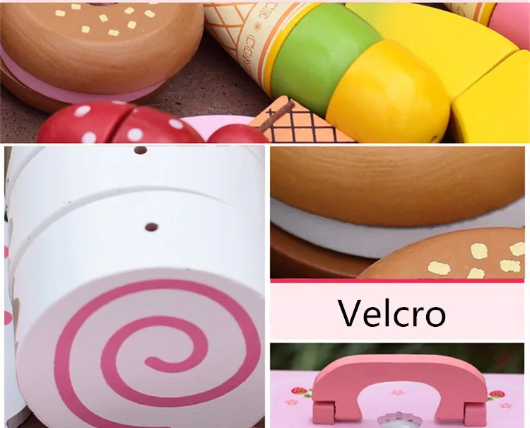 Baby Toys Strawberry Simulation Cake/Afternoon Tea Set Cut Game Pretend Play Kitchen Food Wooden Toy Child Birthday Gift Educate