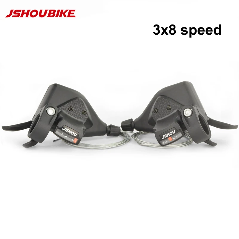 Pair 3x8 Speed Горный велосипед MTB Горный переключатели передач велосипеда 3s фотоаппаратов моментальной печати 7s 8s 9s 10s переключения передач набор пусковых механизмов рапидфайр велосипед 21/24/27/30 скоростные переключатели w/внутренние кабели - Цвет: Pair 3x8 Speed