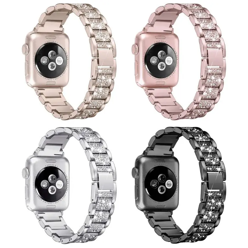 Для Apple Watch ремешок 40 мм 44 мм 38 мм 42 мм Женский бриллиантовый ремешок для Apple Watch серии 4 3 2 1 iWatch браслет из нержавеющей стали ремешок