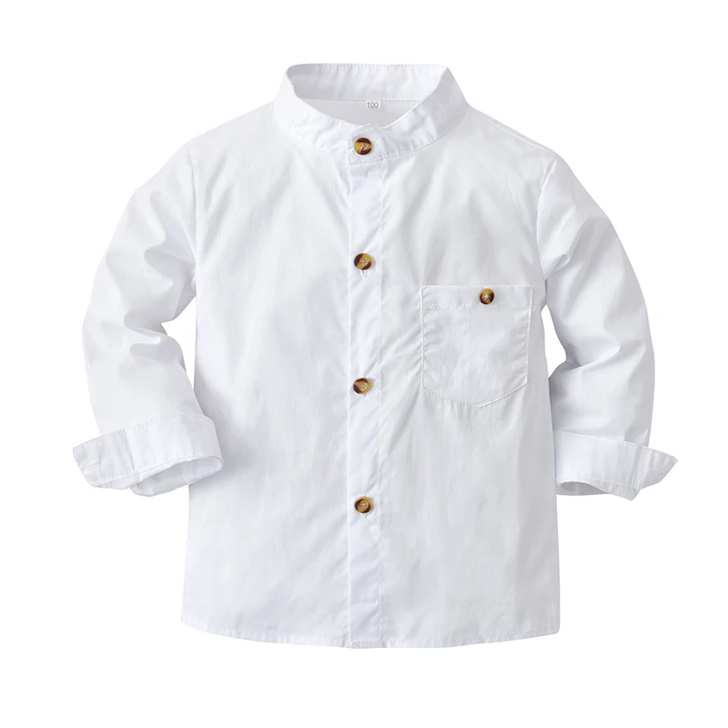 Boys White Shirt Long Sleeves Shirt Boy White Gentleman Autumn