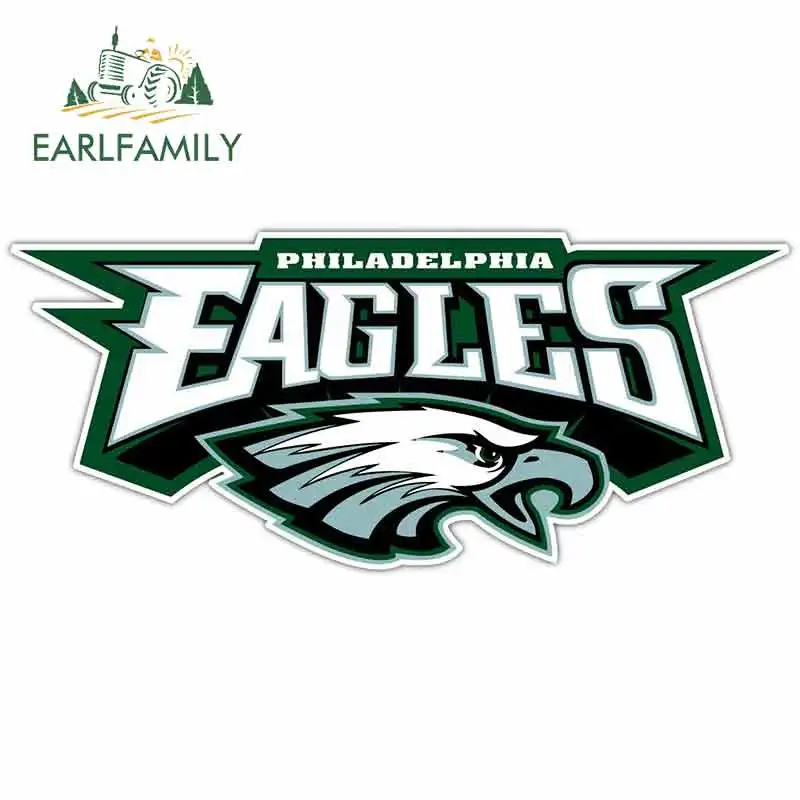 

EARLFAMILY 13cm x 5.8cm For Philadelphia Eagles Football Fine Decal Vinyl Waterproof Scratch-Proof Car Wrap Suitable For VAN RV