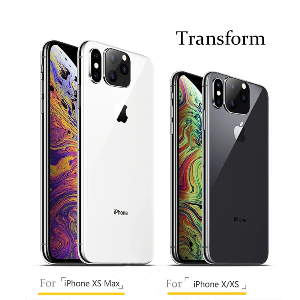 Поддельные камеры протектор для iPhone 11 Pro задний металлический объектив кольцо для iPhone X XS Max Сменный Чехол для iPhone 11 Pro Max поддельная камера