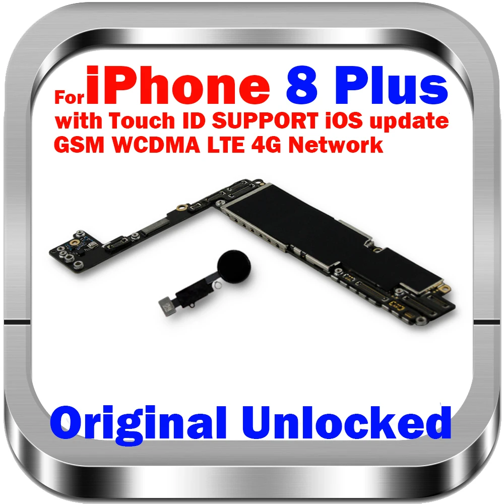Материнская плата для iPhone 8 Plus с/без Touch ID с полными ЧИПАМИ 64 Гб 256 ГБ 100%