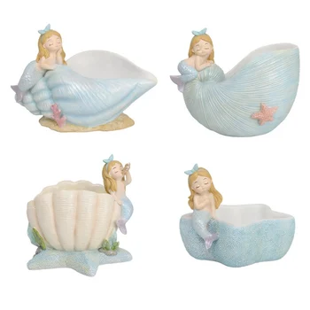 

Sea's Daughter Storage Tray Garden Decorative Succulent Plant Flowerpot Snack Tray Lovely Flowerpot Home Decoration Accessories