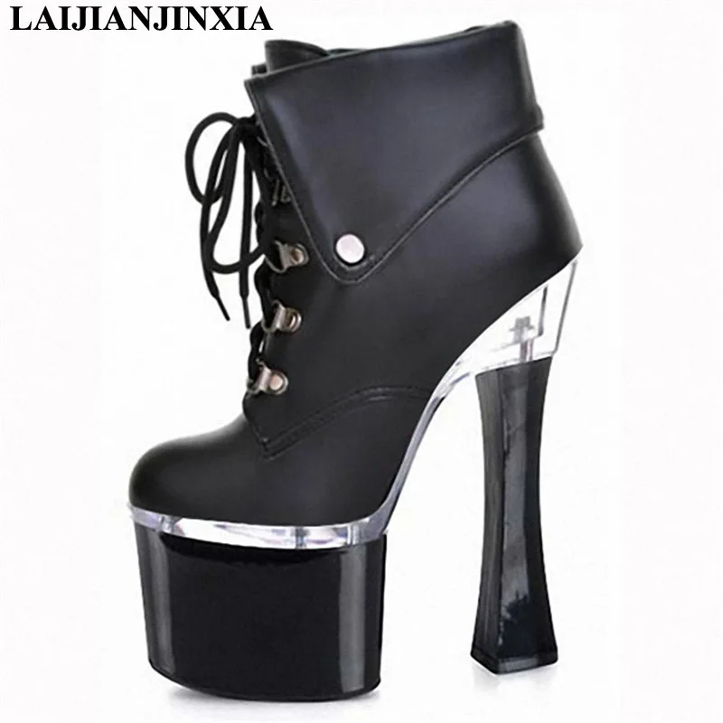 Laijianjinxia New 18cm Square High Heel Platform Party Queen Women's