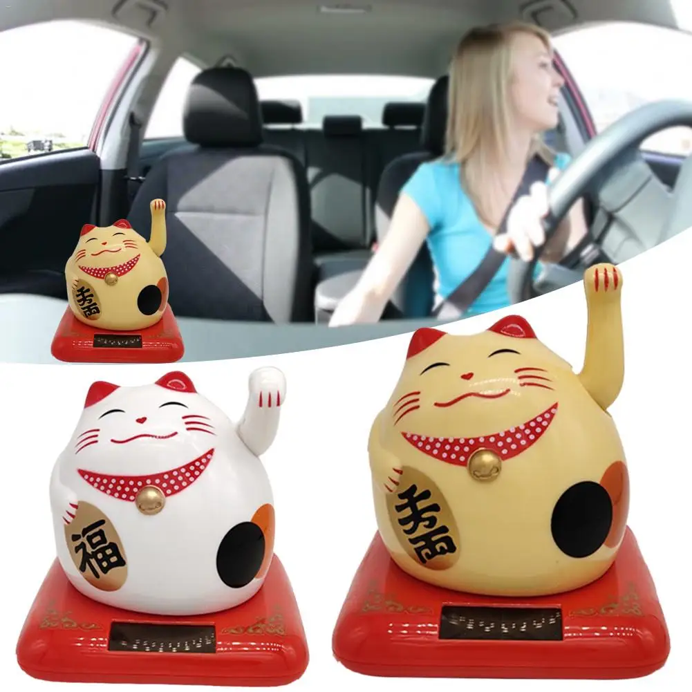 Автомобиль на солнечной энергии танцы с изображением из мультфильма Lucky Cat танцы качающиеся неваляшки подарок для украшения автомобиля