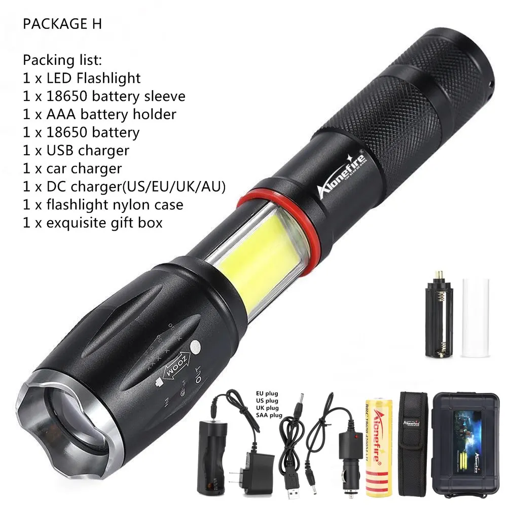 floodlight H AloneFire G701 COB фонарик 5000лм CREE XML T6 светодиодный алюминиевый водонепроницаемый тактический фонарь с зумом, магнитный Рабочий фонарь, аккумулятор 18650 - Испускаемый цвет: floodlight H