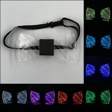 LED Acrylic Light up Bow Tie Luminous LED Men Bow Tie Flashing Costume Necktie DJ Dance Glow Party Decoration Men Ties Gift