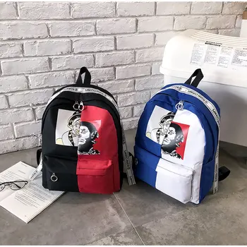 

Canvas Graffiti Printed Backpacks Men Women School Backpack For Teenagers Girls Boys Casual Backpack Bag Durable Cartoon Bags