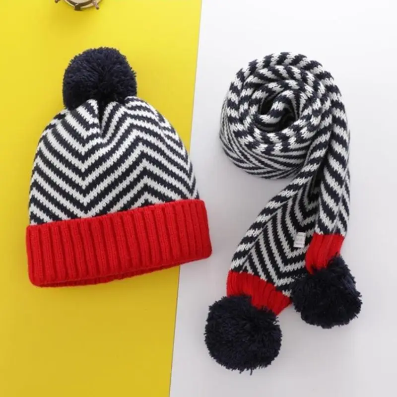 Милая Шапка-бини с помпоном и длинными шарфами для малышей