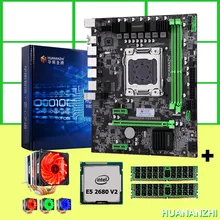 Скидка материнская плата HUANANZHI X79 6M материнская плата Intel xeon E5 2680 V2 SR1A6 с 6 трубками кулер ram 16G(2*8G) 1600 REG ECC