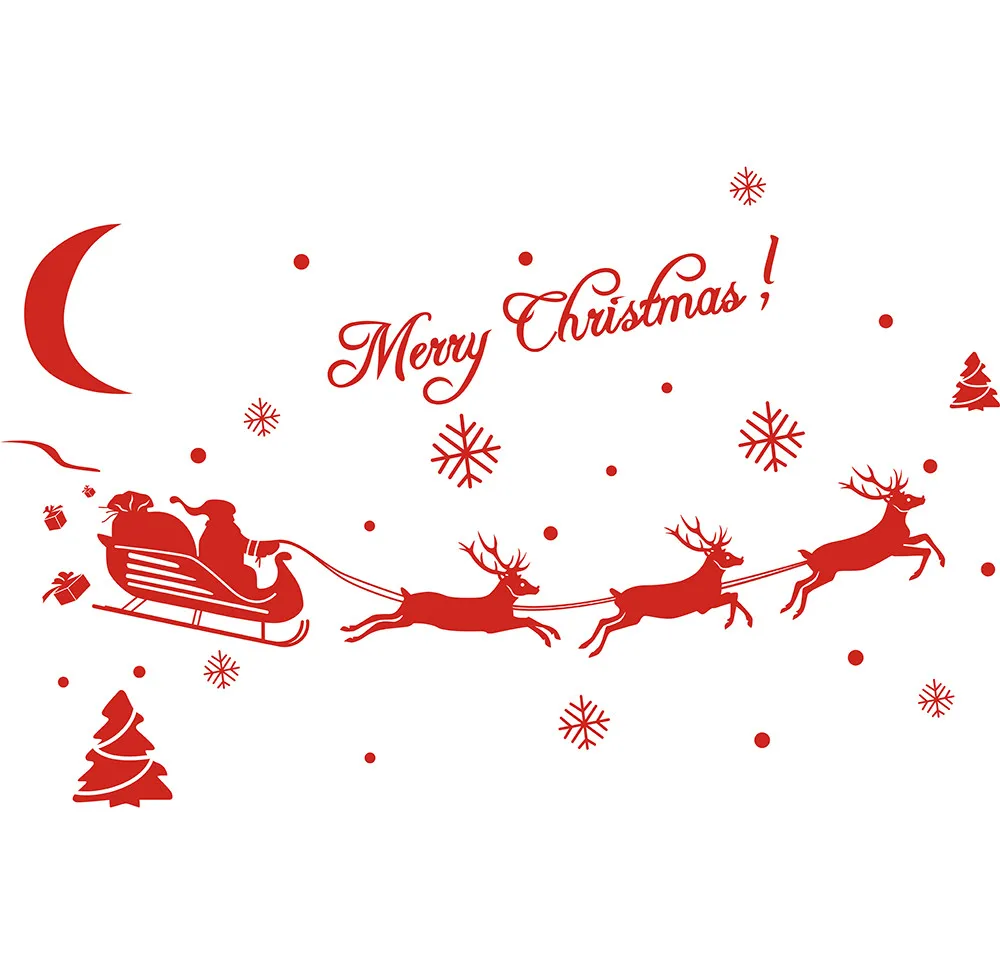 B DIY Merry Рождество наклейки на стену, Окно Стекло Праздничные наклейки Санта фрески Новогодние рождественские украшения для домашнего декора 99 - Цвет: B