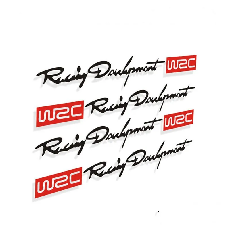 Автомобильный Стайлинг модные WRC развития творческая Автомобильная дверная ручка двойной Цвет дизайн наклейки на авто наклейки 4 шт./компл - Название цвета: Черный