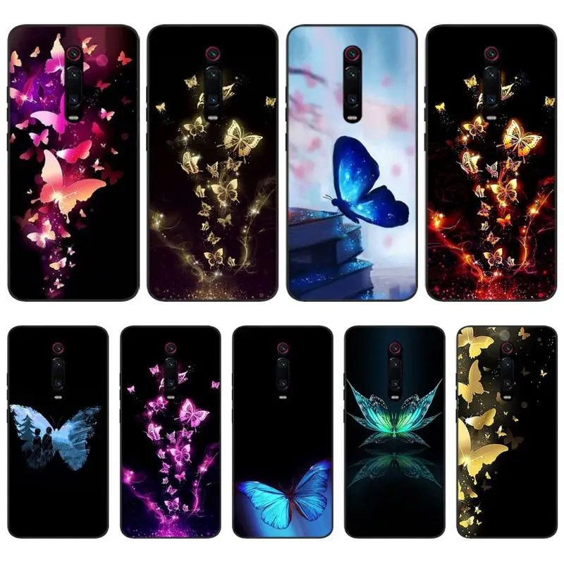 

Luxury Butterfly Painting Phone Case For Xiaomi Note 10 Pro 9 SE 9T Pro Cover For Redmi Note 9s 8 Pro K20