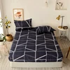 Bonenjoy 3 pcs Fitted Bed Sheets Single drap de lit Geometric Pattern Stitching Mattress Cover with elastic For Double Bed Sheet ► Photo 2/6