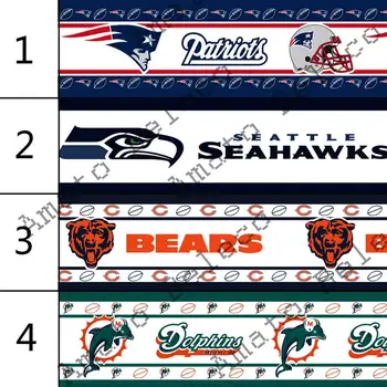 

American Football Printed Webbing Ribbon Sport Gtosgrain Cintas 22mm 7/8'' inch DIY Haibows keychains Acessory Handmade 50yards