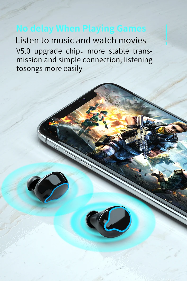 best buy headphones Newest Wireless Bluetooth 5.0 Earphone TWS Headphone HIFI Mini In-ear Sport Running Headset Support iOS/Android Phones HD Call best headphones