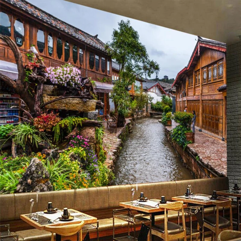 wellyu-European-retro-national-ancient-town-landscape-painting-wall-custom-large-mural-wallpaper-papel-de-parede