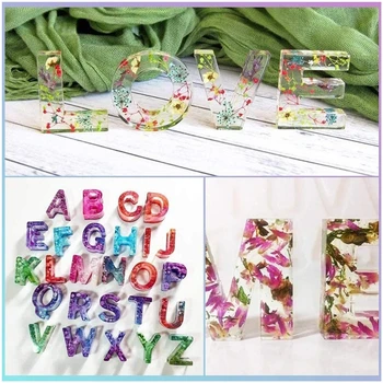 

1 Set DIY Crystal Epoxy Resin Mold Letter Number Keychain Pendant Silicone Mould M2EA