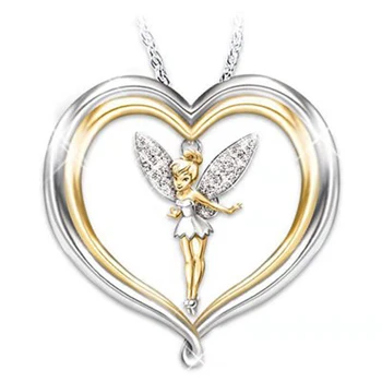 

Berbeny Bell Flower Fairy Elf Necklaces For Women Female Heart Shaped Cute Pendant Necklace Jewelry Party Accessories