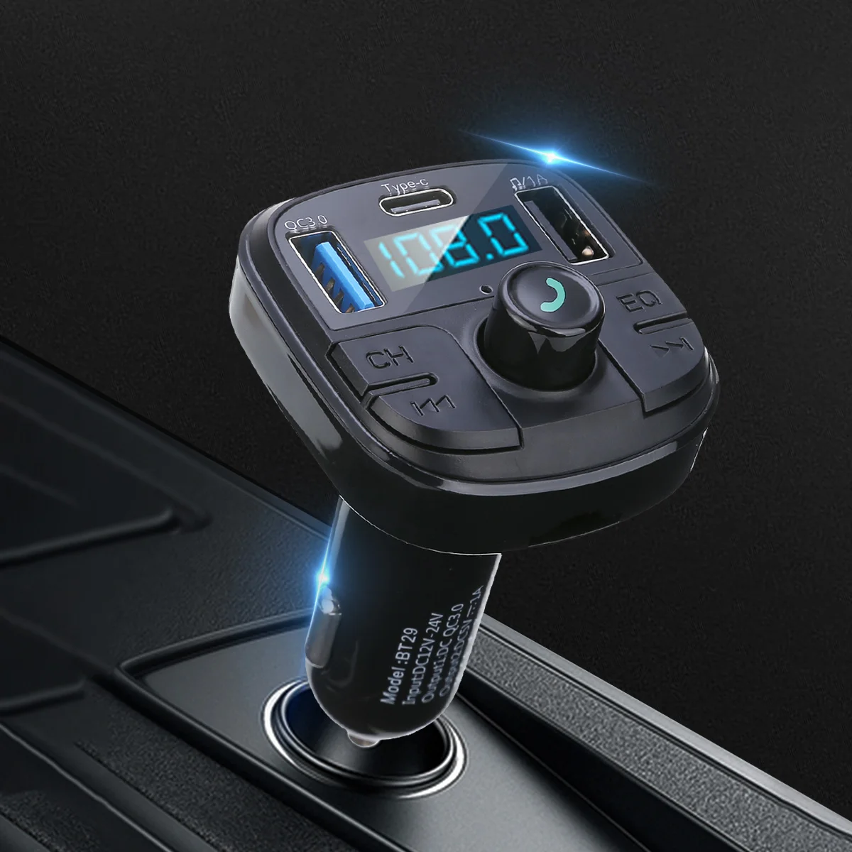 

QC 3.0 5.0 Car MP3 Player Adapter FM Transmitter USB Kit Quick Charger for Smart Mobile Cell Phone Dual USB Car Charger