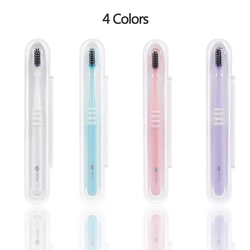 4 Colors Новая зубная щетка Xiaomi Doctor B, удобная мягкая зубная шунт щеток для волос, 4 цвета, включая походная коробка, портативная для взрослых - Цвет: 4 Colors