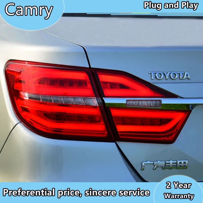 

Автомобильный Стайлинг, светодиодный задсветильник для Toyota Camry 2015, 2016, 2017, задний противотуманный фонарь + стоп светильник + задний фонарь + Динамический сигнал поворота
