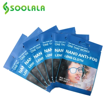 SOOLALA 6pcs 15x14.5cm Eyeglasses Anti-Fog Cloth Microfiber Fabric Glasses Cleaner for Spectacles Lenses Camera Phone Screen 1