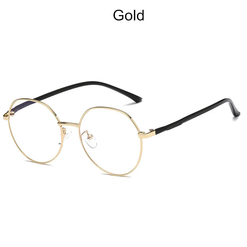 KOTTDO Vintage Round Computer Eye Glasses Frame Women Fashion Classic Eye Glasses Frames Men Myopia Glasses Frame - Цвет оправы: gold