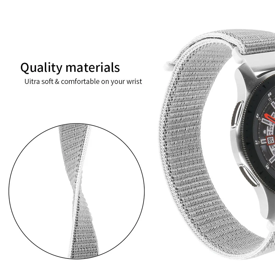 Gray Для huawei Watch GT 46 мм GT 2 GT2 Honor Magic Watch 2 Pro/2 Classic 22 мм тканый нейлоновый ремешок для часов спортивный холщовый ремешок для часов - Цвет ремешка: Gray