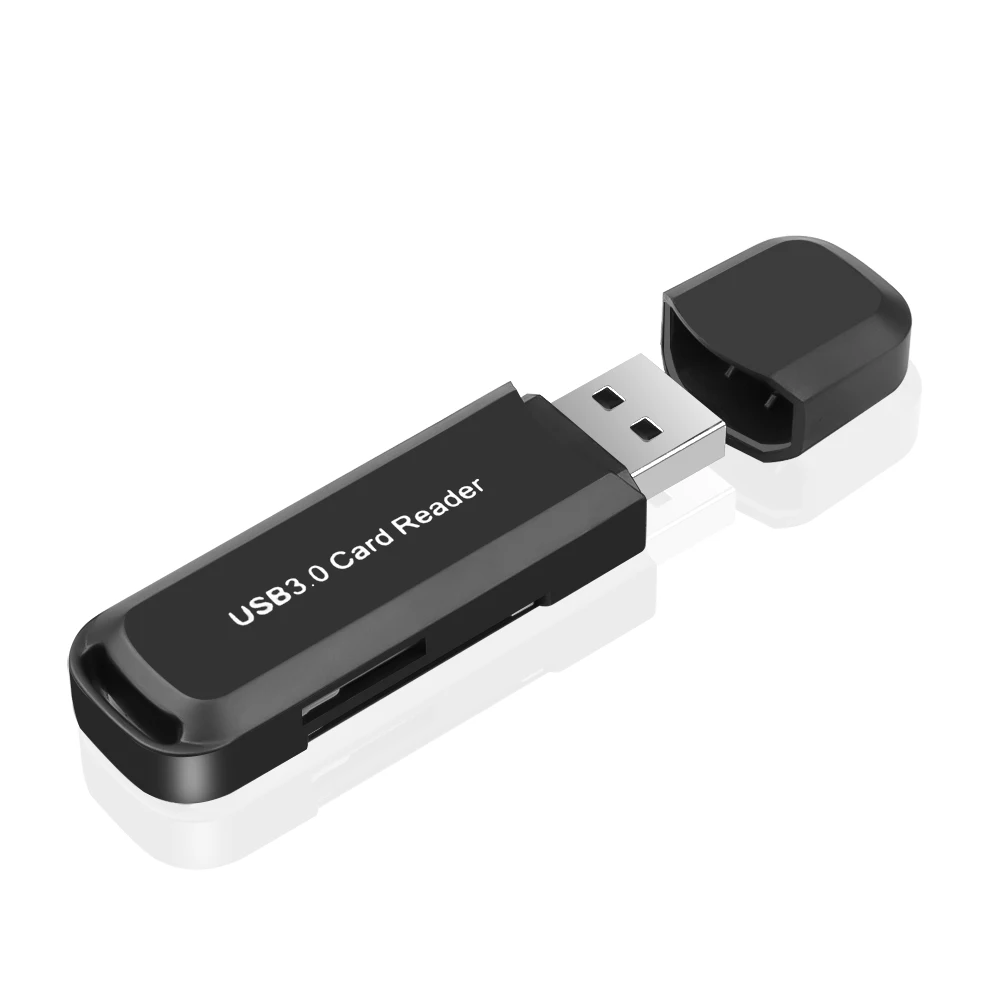 KEBIDU USB 3,0 мульти считыватель смарт-карт USB3.0 SD/Micro SD TF OTG Смарт-карта памяти Адаптер для карта для ноутбука ридер SD кард-ридер - Цвет: black