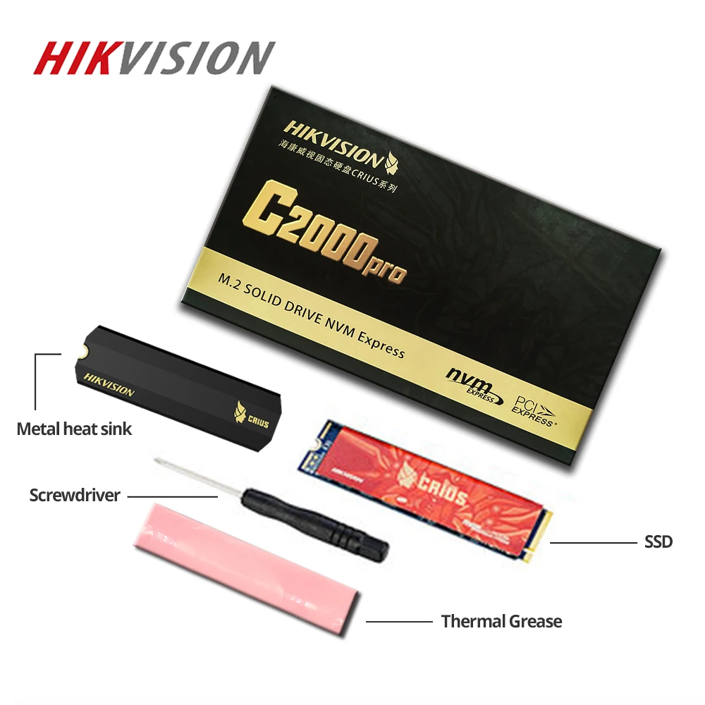 SSD HIKVISION M.2 1 ТБ 2TB 512 ГБ 3500 МБ/с. C2000 Pro Внутренние твердотельные жесткие диски для