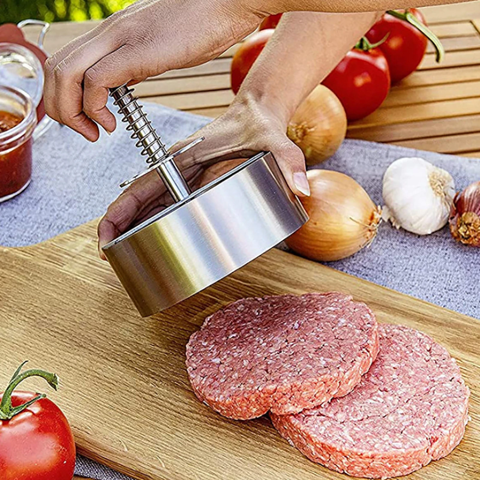 overzien Bewolkt details Burger Druk Rvs Verstelbare Hamburger Patty Maker Patty Maken Mold Keuken  Tool|Handmatige Burger Pers Machine| - AliExpress