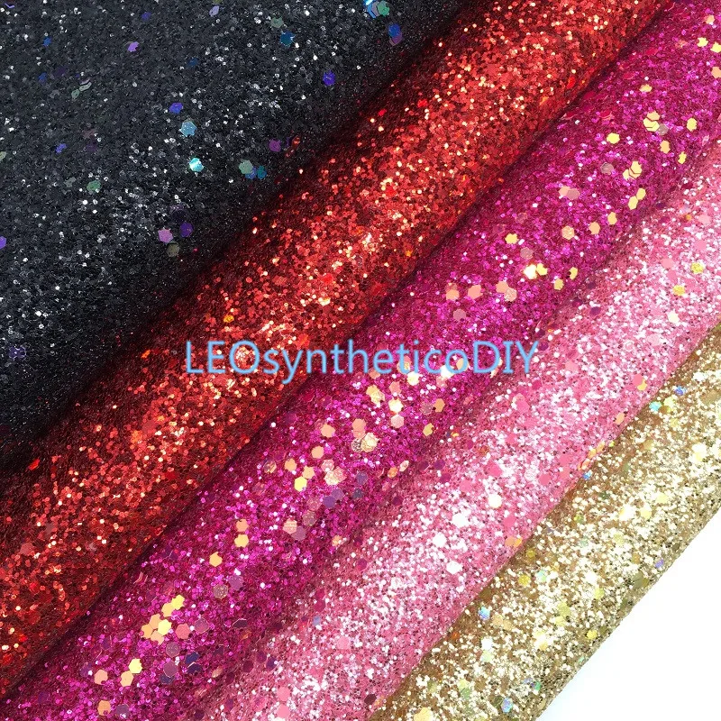LEOsyntheticoDIY Iridescent Chunky Glitter Vinyl Fabric Sheet Felt