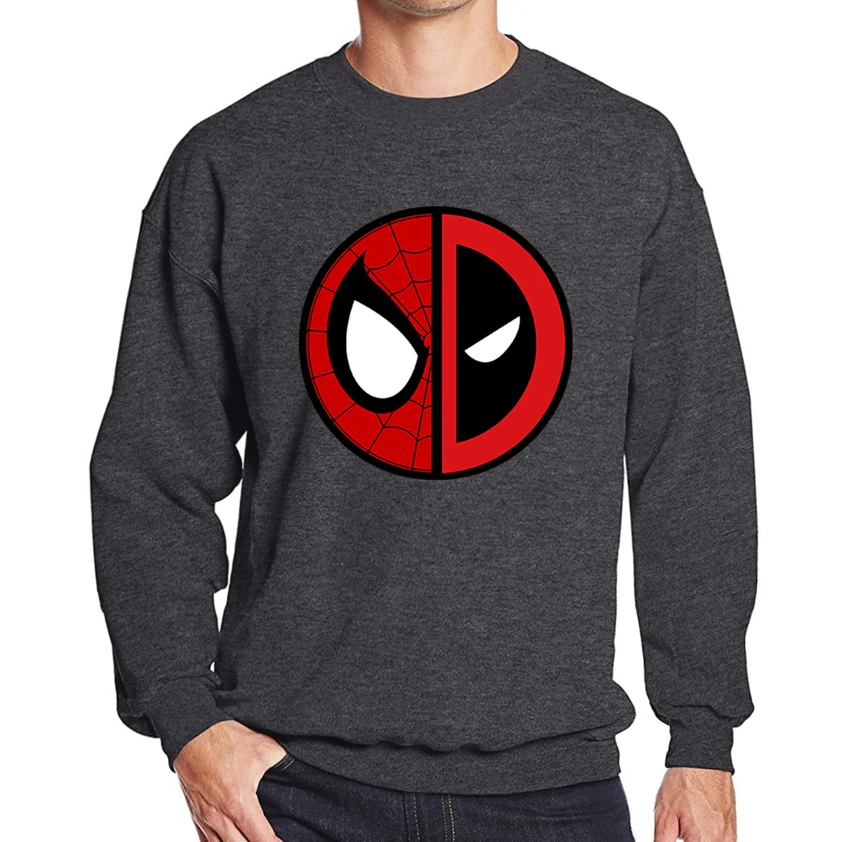 

Funny Spider-Man VS Deadpool Moive Series Sweatshirt Men Streetwear 2019 Warm Fleece Pullovers Autumn Winter Men's Sweatshirts