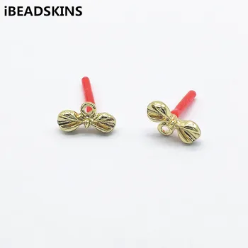 

New arrival! 16x8mm 100pcs Zinc Alloy Bows Shape Earrings Stud for Earrings parts,hand Made Earrings Findings Jewelry DIY